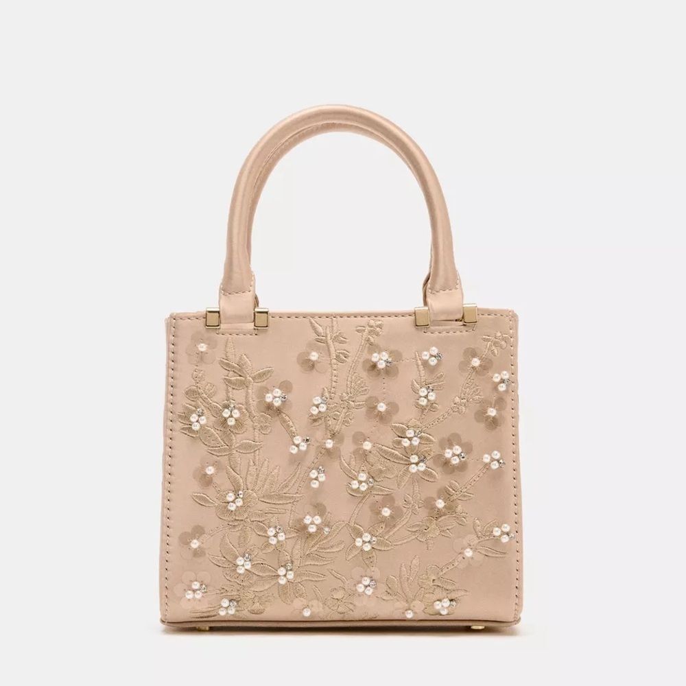 ZARA EMBROIDERED BEADED STRUCTURED HANDBAG BRIDAL
